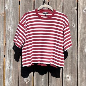 Topshop horizontal stripe crop top size 0-2